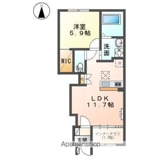 ブランシュ フルール K2【1階】の間取り
