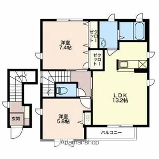 ウィズライフB【1階】の間取り