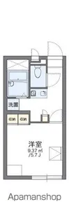 レオパレスニュー北府【105号室】の間取り