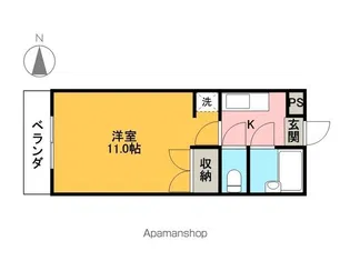 カスティールイン宇都宮【210号室】の間取り