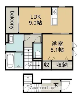 リーブルファイン今伊勢町1号棟【2階】の間取り