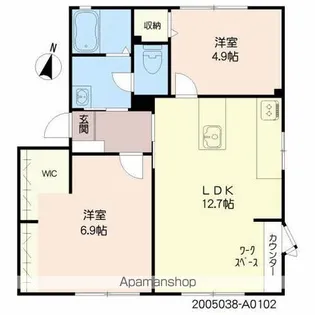エスポワールホリⅡ A棟【1階】の間取り