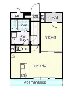 パステルライフⅠ・Ⅱ棟【3階】の間取り