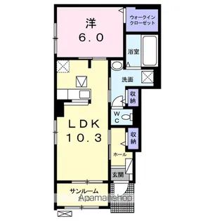 ペア フラワー2【1階】の間取り