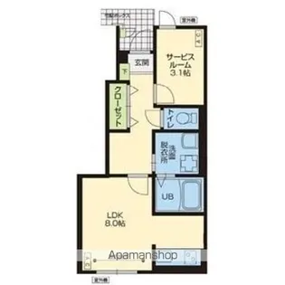 1Kの間取り画像