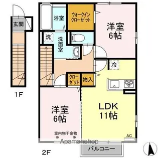 ドルチェ B【2階】の間取り