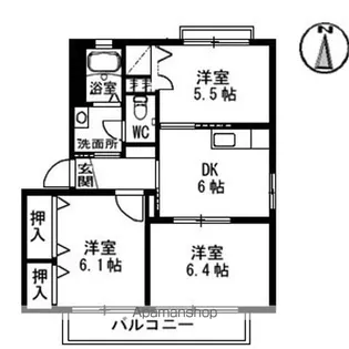 リヴェール西山 A棟【1階】の間取り