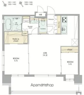 エンクレストGRAN博多駅前【13階】の間取り