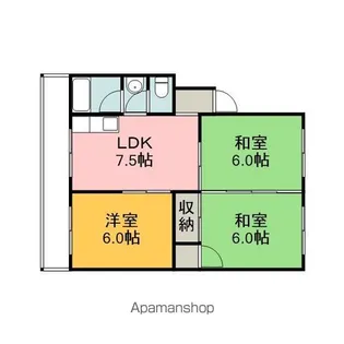 第3コーポ大田【202号室】の間取り