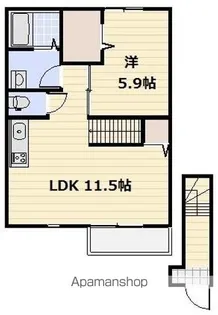 サンモール三郷【202号室号室】の間取り