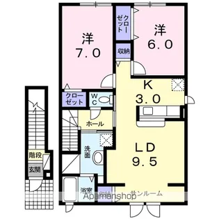 シェルオーロラ Ⅱ【2階】の間取り