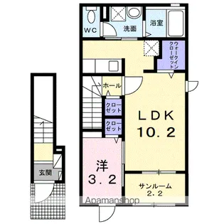 ル・シエル ブルー【2階】の間取り