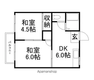 コーポ幡多【2階】の間取り
