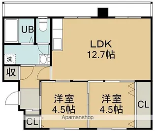 ユートピア川原2号棟【206号室】の間取り