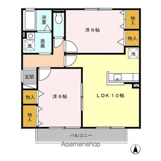 エスポワール壱弐番館【1-202号室】の間取り