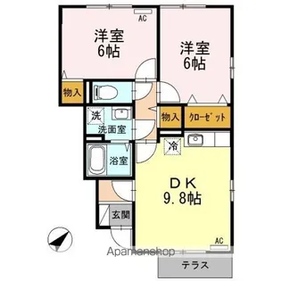 フルハウス C棟【1階】の間取り