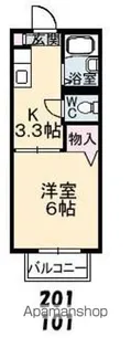 スカイメゾン6番館【1階】の間取り
