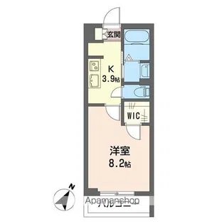 タオス【206号室】の間取り