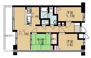 グランドール今治4番館【6階】の間取り