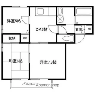 エイセイ勝原 B【1階】の間取り