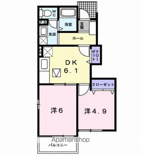 ソレアード石崎Ⅰ【1階】の間取り