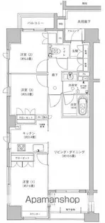 パークハウス新中野ディーセント【803号室】の間取り