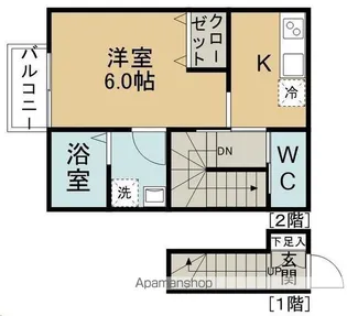 GRAND MAISON愛宕橋【201号室】の間取り