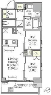 グランエール西日暮里【4階】の間取り