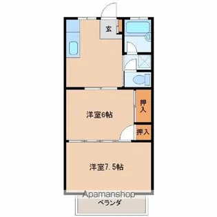 エアスト新道【102号室】の間取り