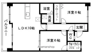 セントラルタワー大津【6階】の間取り