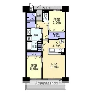 アルファスマート三条【7階】の間取り