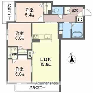 シャーメゾンバルーンフラワー【2階】の間取り