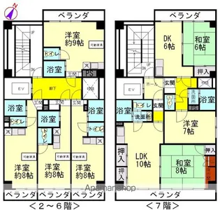 ルミネ己斐【701号室号室】の間取り