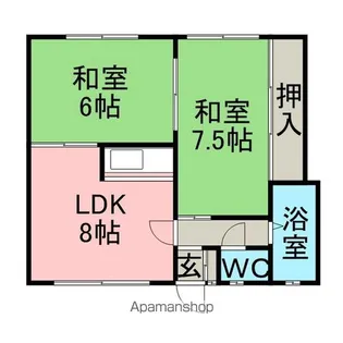 あおばハイツ【201号室】の間取り