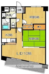 ラ・ベルジュ【301号室】の間取り