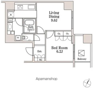 LASANTE一番町【4階】の間取り
