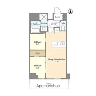 グランカーサ日本橋馬喰町【13階】の間取り