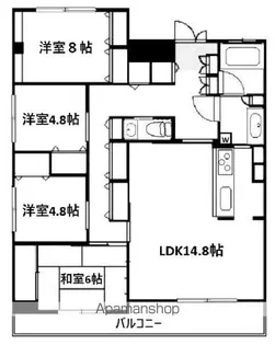 ウィンビュ三ツ沢【3階】の間取り