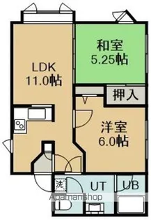 コーポ第2ダックス【1階】の間取り