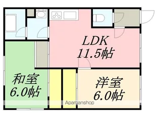 2LDKの間取り画像