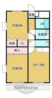 パークサイド早水 弐番館【3階】の間取り
