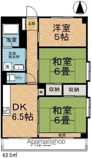 上高地コーポ【5-A号室】の間取り