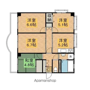 パインクリークビュー【205号室】の間取り