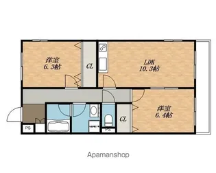 ボヌール恒【101号室】の間取り