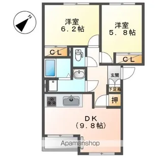 DESTINY【201号室】の間取り