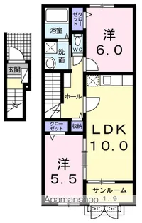 リュー プラシード【2階】の間取り