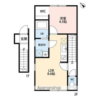 ROOMS白新町【2階】の間取り