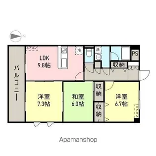 ブロッサムC−1【101号室】の間取り