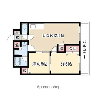 カンブリア名東【4階】の間取り