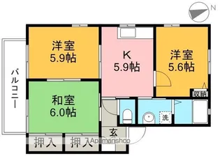 フレグランス篠原 A棟【2階】の間取り